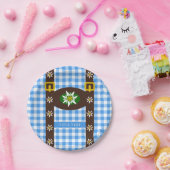 Funny Octoberfest Lederhosen Suspenders  Papieren Bordje (Feest)