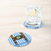 Funny Octoberfest Lederhosen Suspenders Ronde Kartonnen Onderzetter (Insitu)