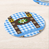 Funny Octoberfest Lederhosen Suspenders Ronde Kartonnen Onderzetter (Gebogen)