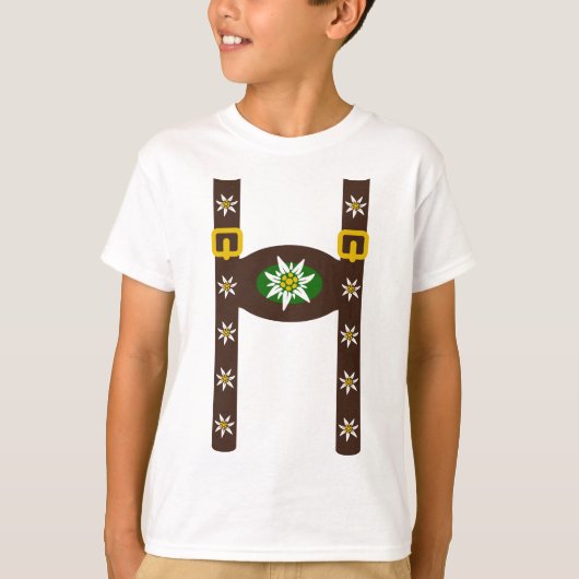 Funny Octoberfest Lederhosen Suspenders T-shirt (Voorkant)