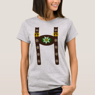 Funny Octoberfest Lederhosen Suspenders T-shirt