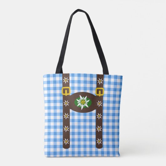 Funny Octoberfest Lederhosen Suspenders Tote Bag (Achterkant)