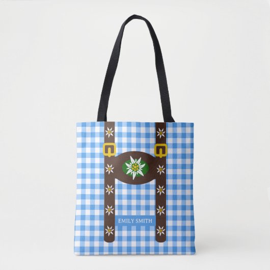 Funny Octoberfest Lederhosen Suspenders Tote Bag (Voorkant)