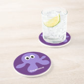 Funny Octopus aangepast monogram onderzetter (Zijkant)