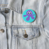 Funny Octopus aangepaste knoppen Ronde Button 5,7 Cm (In situ)