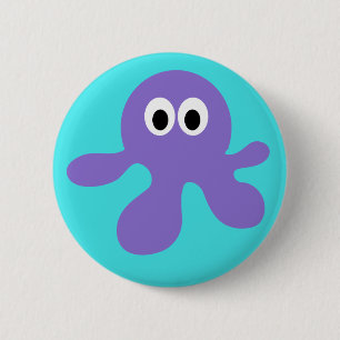 Funny Octopus aangepaste knoppen Ronde Button 5,7 Cm