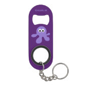Funny Octopus aangepaste monogram flesopener Sleutelhanger Flessenopener (Achterkant)