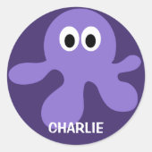 Funny Octopus aangepaste naam stickers (Voorkant)