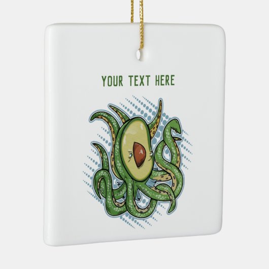 Funny Octopus Avocado Keramisch Ornament (Rechts)
