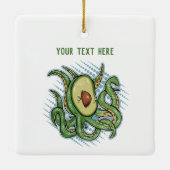 Funny Octopus Avocado Keramisch Ornament (Achterkant)