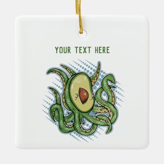 Funny Octopus Avocado Keramisch Ornament (Voorkant)
