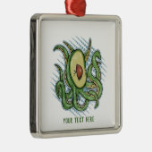 Funny Octopus Avocado Metalen Ornament (Rechts)