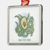 Funny Octopus Avocado Metalen Ornament (Links)