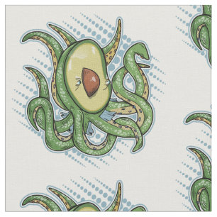 Funny Octopus Avocado Stof
