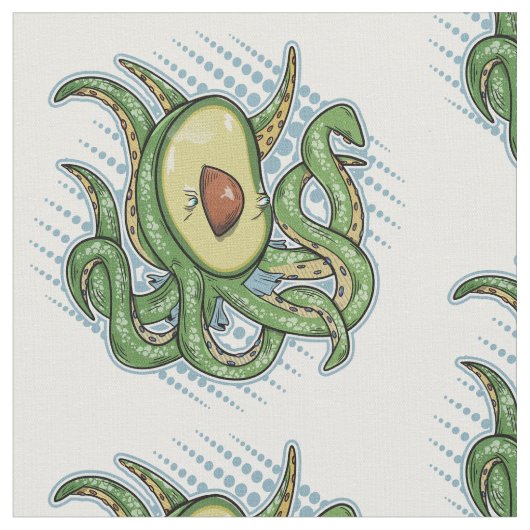 Funny Octopus Avocado Stof (Close Up)