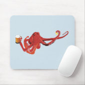 Funny Octopus Beer Lover Muismat (Met muis)