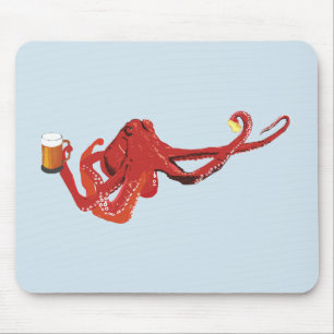Funny Octopus Beer Lover Muismat