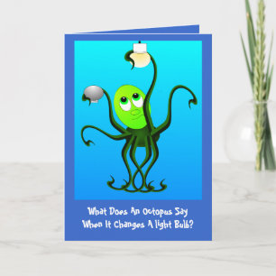 Funny Octopus Birthday Kaart