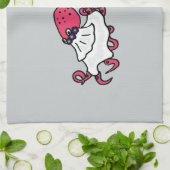 Funny Octopus Bride en Groom Wedding Art Theedoek (Gevouwen)