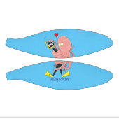 Funny octopus hugs diver cartoon humor basketbal (Panelen)