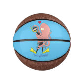 Funny octopus hugs diver cartoon humor basketbal (Voorkant)