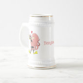 Funny octopus hugs diver cartoon humor bierpul (Voorkant links)