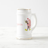 Funny octopus hugs diver cartoon humor bierpul (Voorkant rechts)