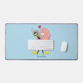 Funny octopus hugs diver cartoon humor bureaumat (Keyboard & Muis)