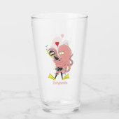 Funny octopus hugs diver cartoon humor glas (Achterkant)