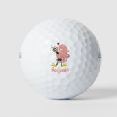 Funny octopus hugs diver cartoon humor golfballen (Voorkant)