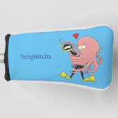 Funny octopus hugs diver cartoon humor golfheadcover