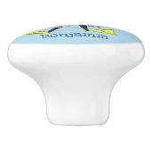 Funny octopus hugs diver cartoon humor keramische knop (Zijkant)