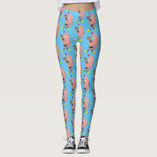 Funny octopus hugs diver cartoon humor leggings