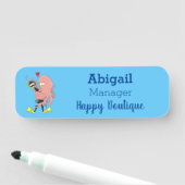 Funny octopus hugs diver cartoon humor naamplaatje (In situ)