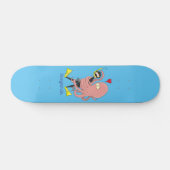 Funny octopus hugs diver cartoon humor persoonlijk skateboard (Horizontaal)