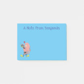 Funny octopus hugs diver cartoon humor post-it® notes (Voorkant)