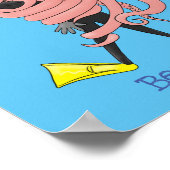 Funny octopus hugs diver cartoon humor poster (Hoek)