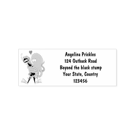 Funny octopus hugs diver cartoon humor rubberstempel (Afrduk)