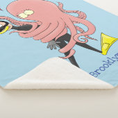 Funny octopus hugs diver cartoon humor sherpa deken (3/4)