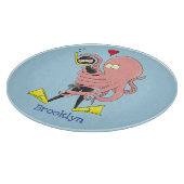 Funny octopus hugs diver cartoon humor snijplank (Hoek)