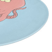 Funny octopus hugs diver cartoon humor snijplank (Hoek)