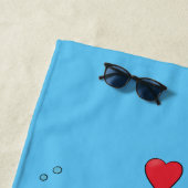 Funny octopus hugs diver cartoon humor strandlaken (In situ)