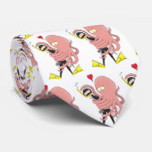Funny octopus hugs diver cartoon humor stropdas (Opgerold)