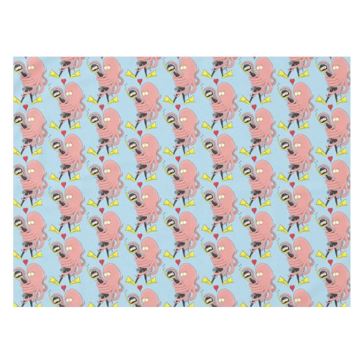 Funny octopus hugs diver cartoon humor tafelkleed (Voorkant (Horizontaal))