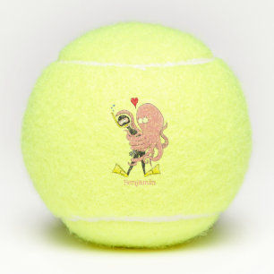 Funny octopus hugs diver cartoon humor tennisballen