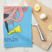 Funny octopus hugs diver cartoon humor theedoek (Quarter Fold)