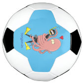 Funny octopus hugs diver cartoon humor voetbal (Gedraaid)