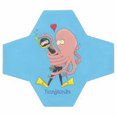 Funny octopus hugs diver cartoon humor voetbal (Enkel)