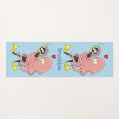 Funny octopus hugs diver cartoon humor yogamat (Achterkant (horizontaal))