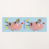 Funny octopus hugs diver cartoon humor yogamat (Voorkant (horizontaal))